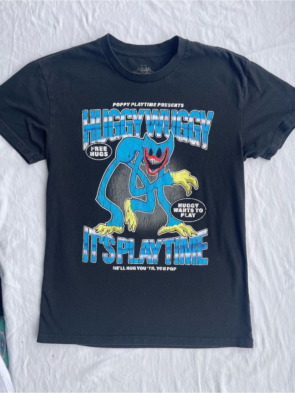 Poppy Playtime Huggy Wuggy Its Playtime Graphic Tee Black M